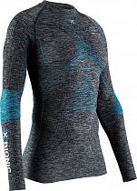 Лонгслив женский X-Bionic Energy Accumulator 4.0 Melange Dark Grey Melange/Water Green